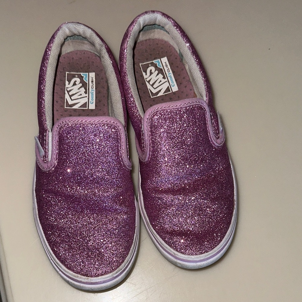 Vans Kids Sparkly Slip-On Sneakers - Glittery Purple